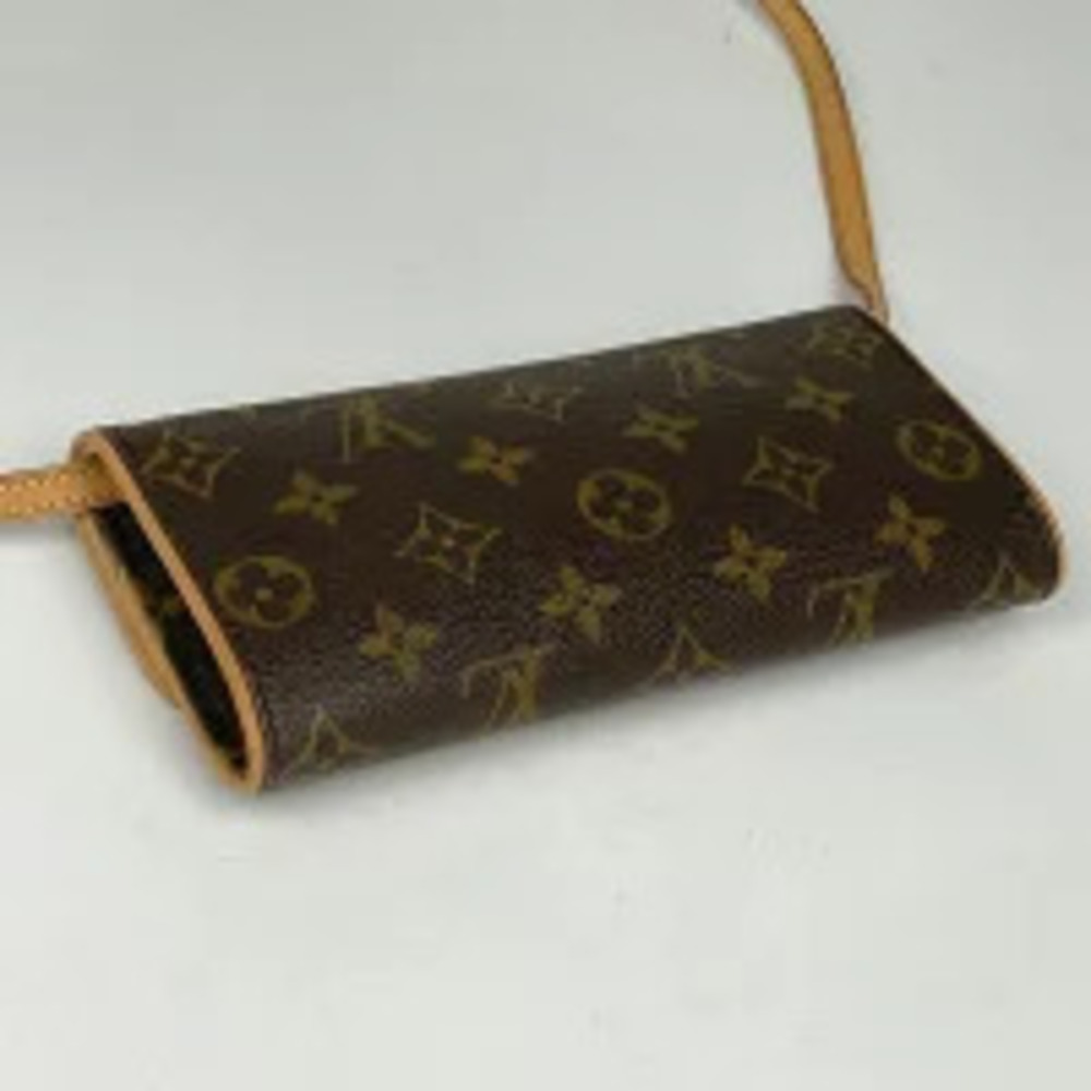Louis Vuitton Monogram Clutch Bag Brown Twin Shoulder Pochette - Picture 1 of 7
